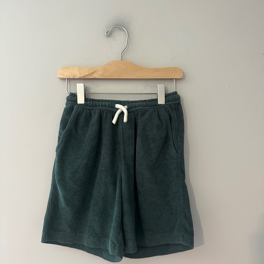 $13 ADD‎ ON zara! boys' dark green terry shorts 8Y